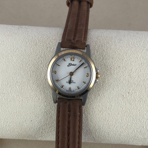 Vintage Belair Titanium Watch 18 Karat Gold Plated Bezel - Picture 4 of 7